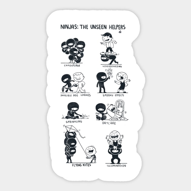 Ninjas: The Unseen Helpers Sticker by Queenmob